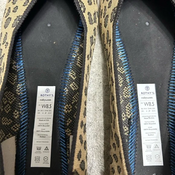 Rothy's Tan and Black Leopard Flats 8.5 - Picture 6 of 6